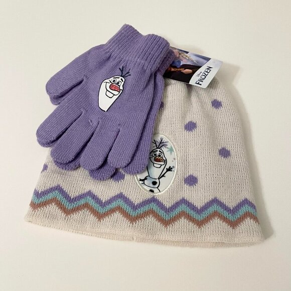 Disney Frozen Kids Gloves and Hat Size 4-6X - Picture 1 of 14
